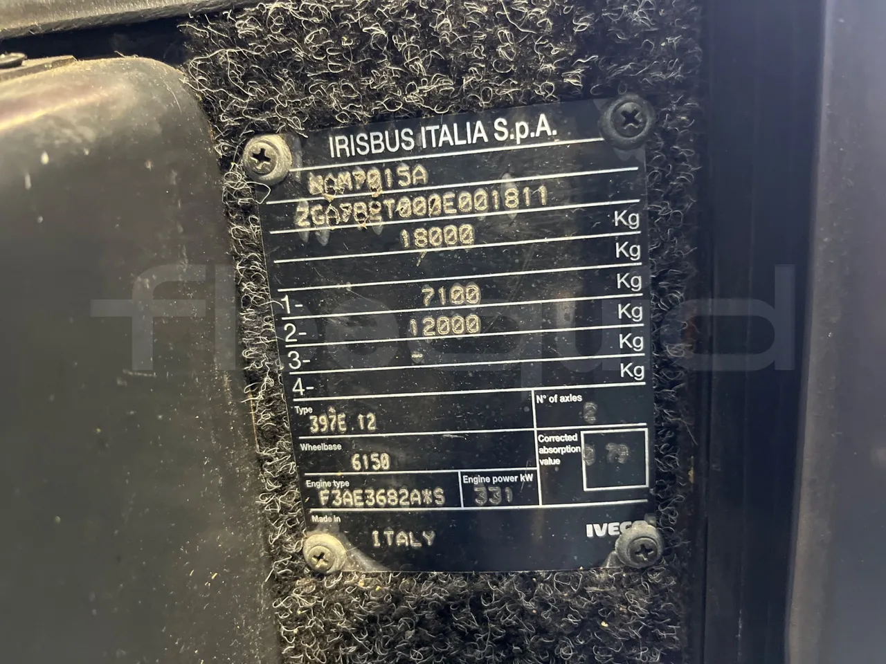 Irisbus 397E.12 397E.12 - Euro5 - 331kW -  12.410mt - chassis VIN photo