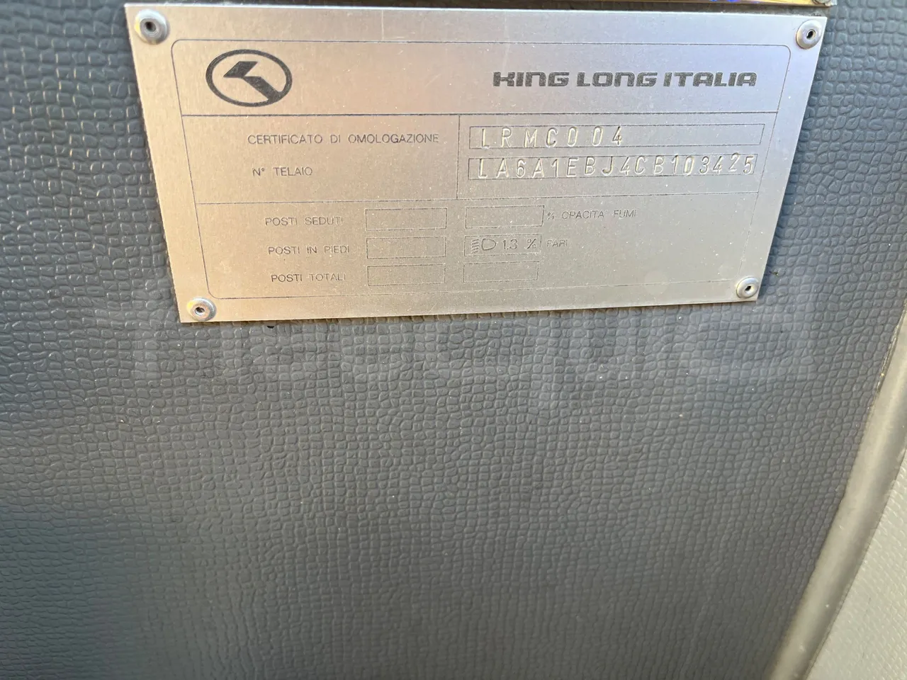 King Long XMQ6996 XMQ6996 / Euro 5 - 215 Kw - 9.895 Mt - vehicle plate photo