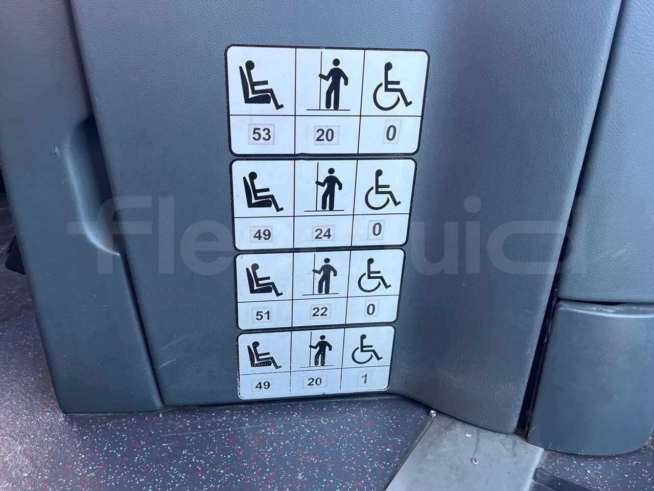 Mercedes-Benz Integro E5 4 - Euro5 - 220kW - 12.140mt - seat plate photo