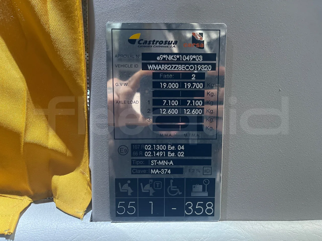 Man Stellae RR2 RR2 -EUR5-353kW -12.8m - seat plate photo
