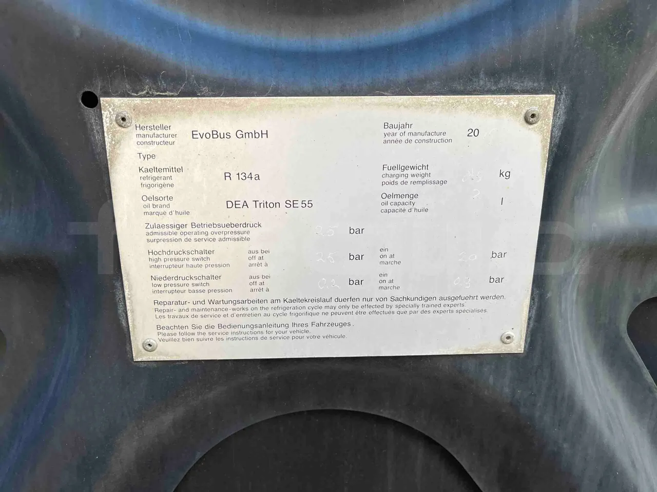 Mercedes-Benz Citaro - engine plate photo