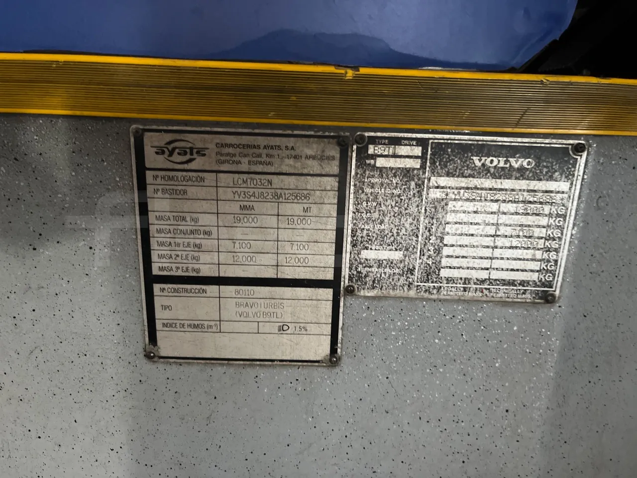 Volvo B9 Bravo I City-EUR5-193Kw-11,95m - vehicle plate photo