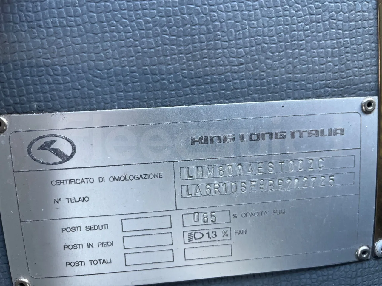 King Long XMQ6900 XMQ6900-3 - Euro5 - 178kW - 8.995mt - chassis VIN photo