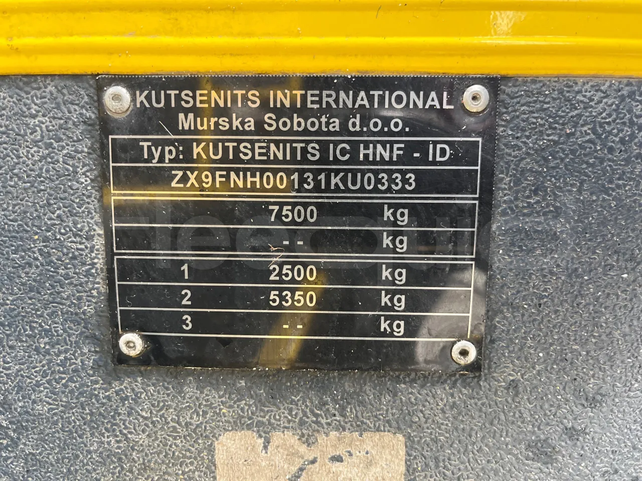 Kutsenits IC HNF-1 - EUR5 - 125kW -8.5m - vehicle plate photo