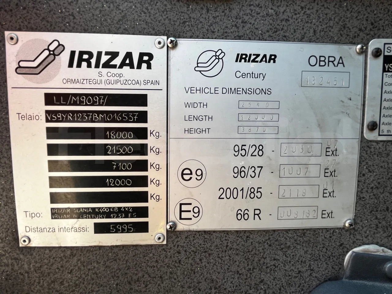 Irizar Century - Vehicle Plate
