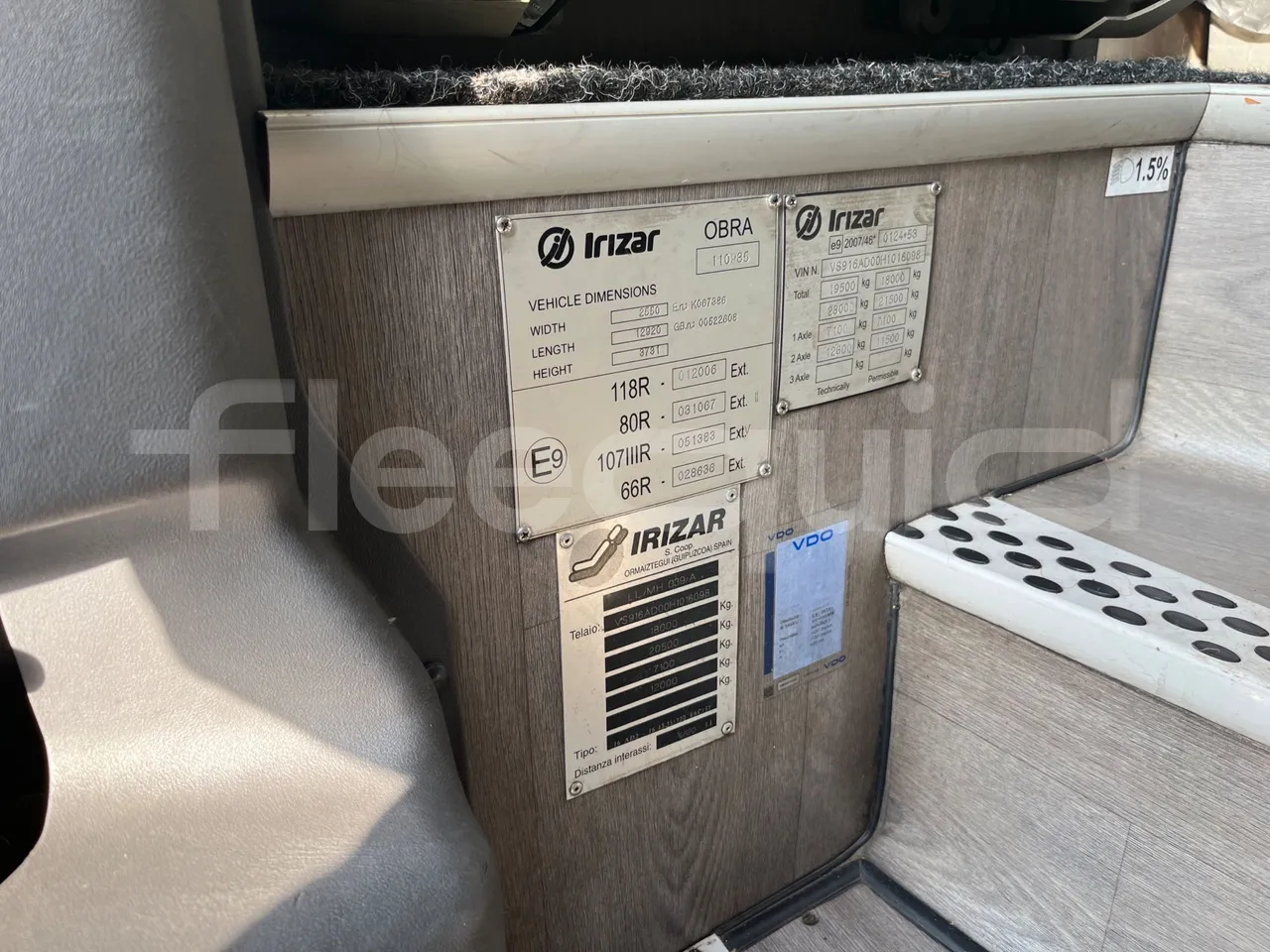 Irizar i6 13.35 - EUR6 - 320kW - 12.920m - vehicle plate photo