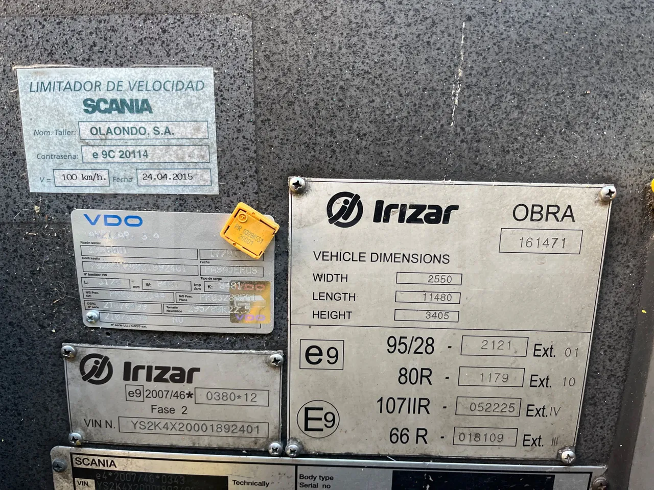 Scania Irizar i4H i4CD 11.48 - Euro6 - 302kW - 11.480mt - onboard devices 3
