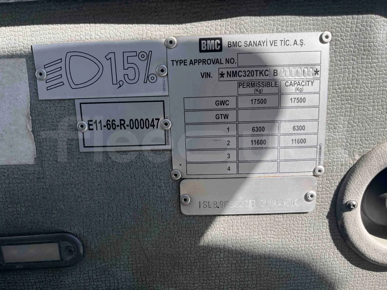 Bmc Alyos A5 - Euro5 - 228.03kW - 12mt - chassis VIN photo