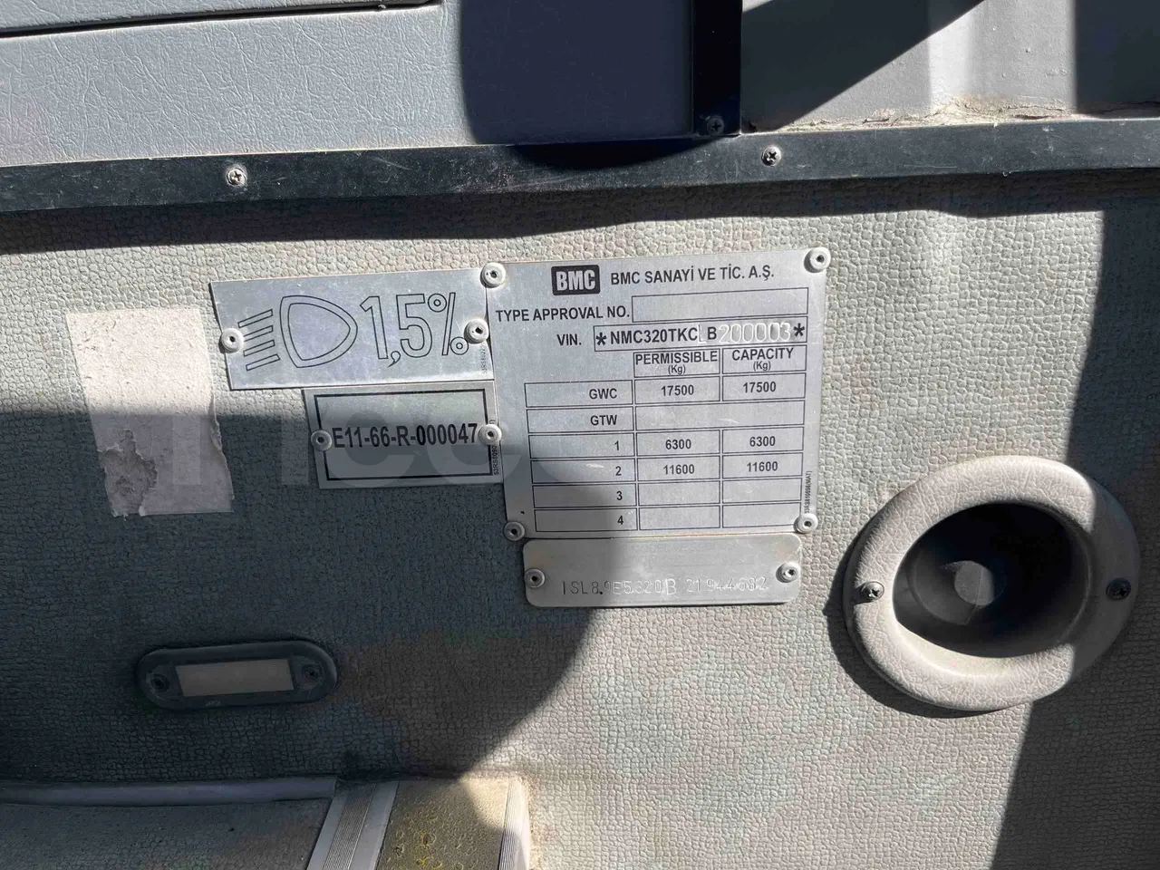 Bmc Alyos A5 - Euro5 - 228.03kW - 12mt - vehicle plate photo