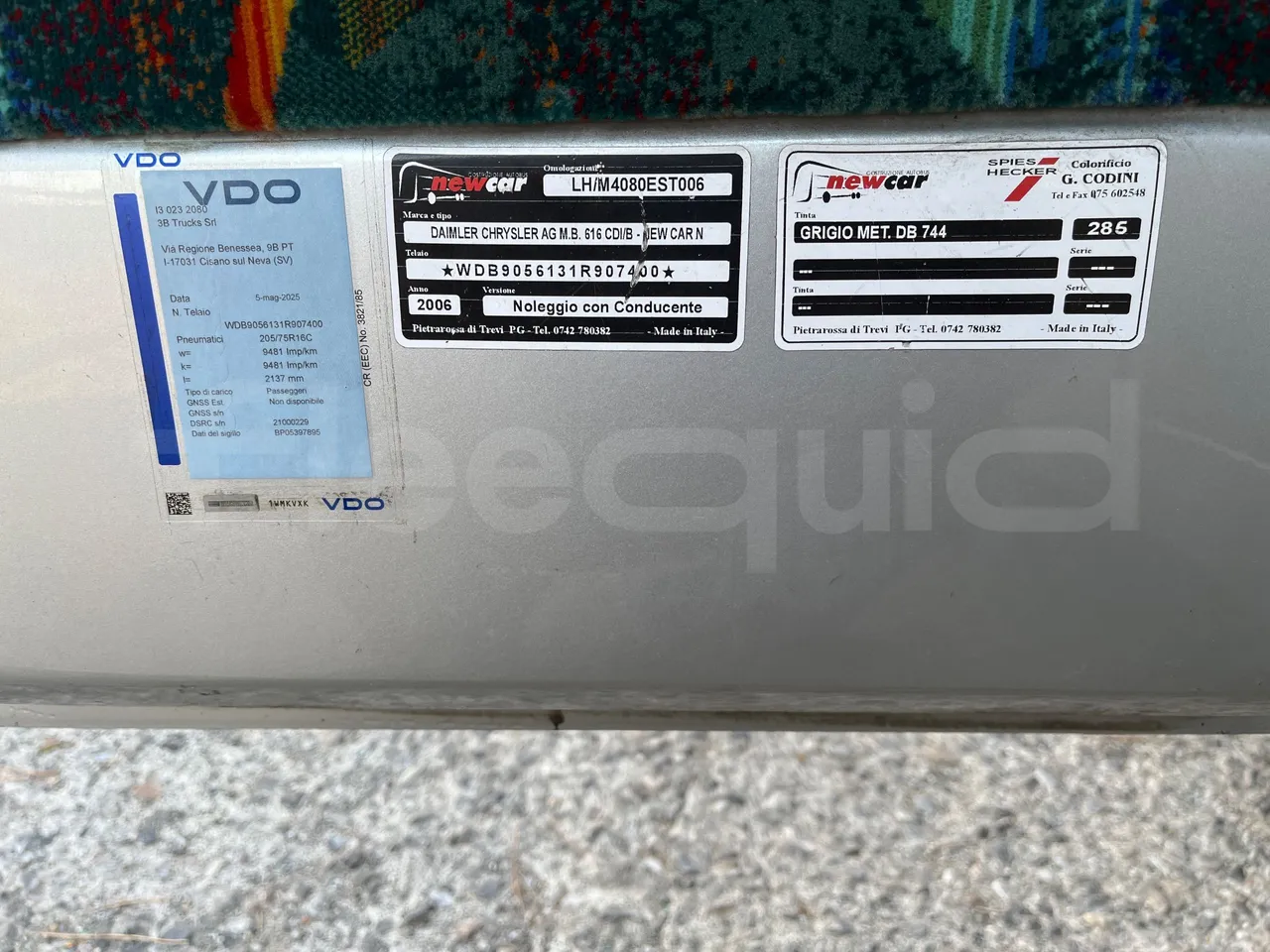 Mercedes-Benz Ibis 616 CDI/ Euro 3 -115 Kw - 7 Mt - vehicle plate photo