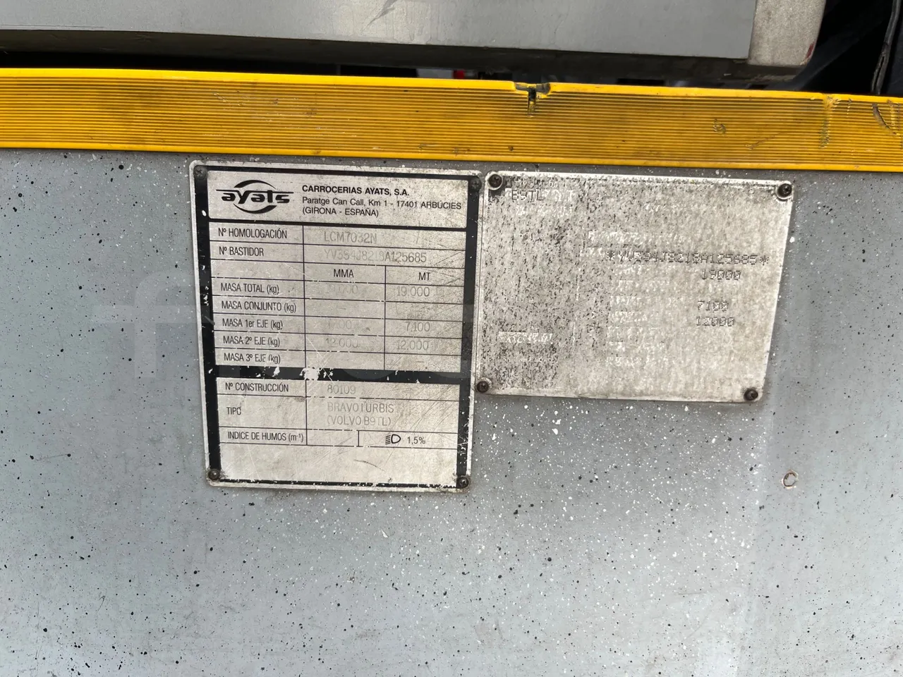 Volvo Bravo I City Ayats - EUR5 - 193kW - 11.95m - vehicle plate photo