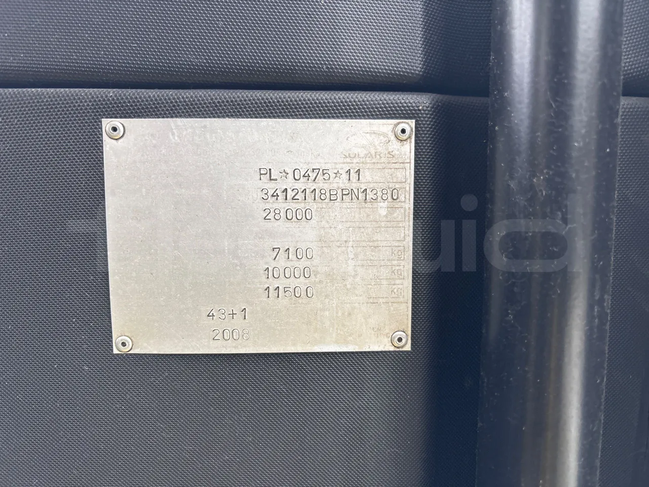 Solaris Urbino 18-Euro5-231kw-18m - vehicle plate photo