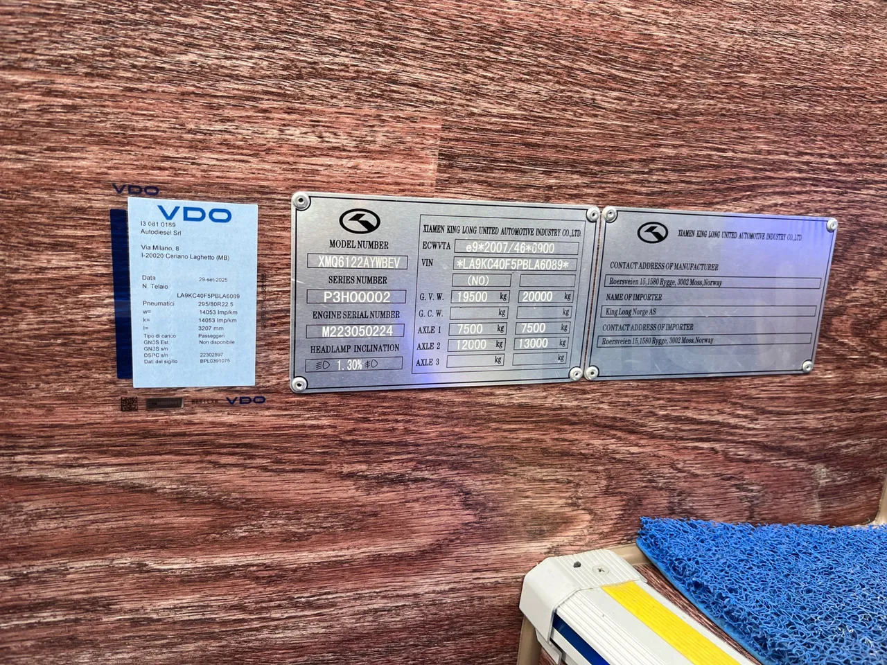 King Long C12E - Electric U1X - EUR6 - 350kW - 12.250m - vehicle plate photo