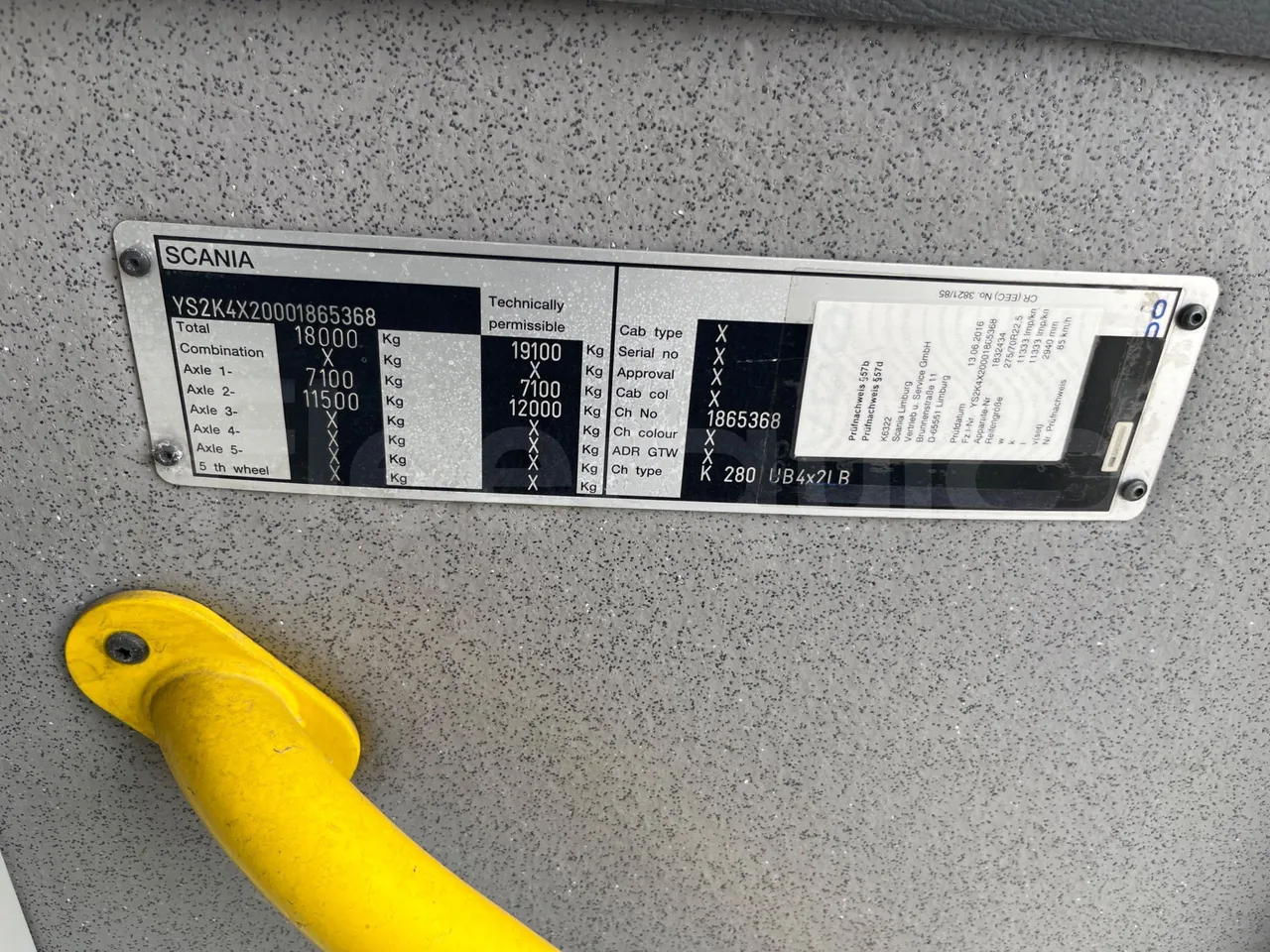 Scania Omnilink 12.00 -EUR5-206kW -12.000m - chassis VIN photo