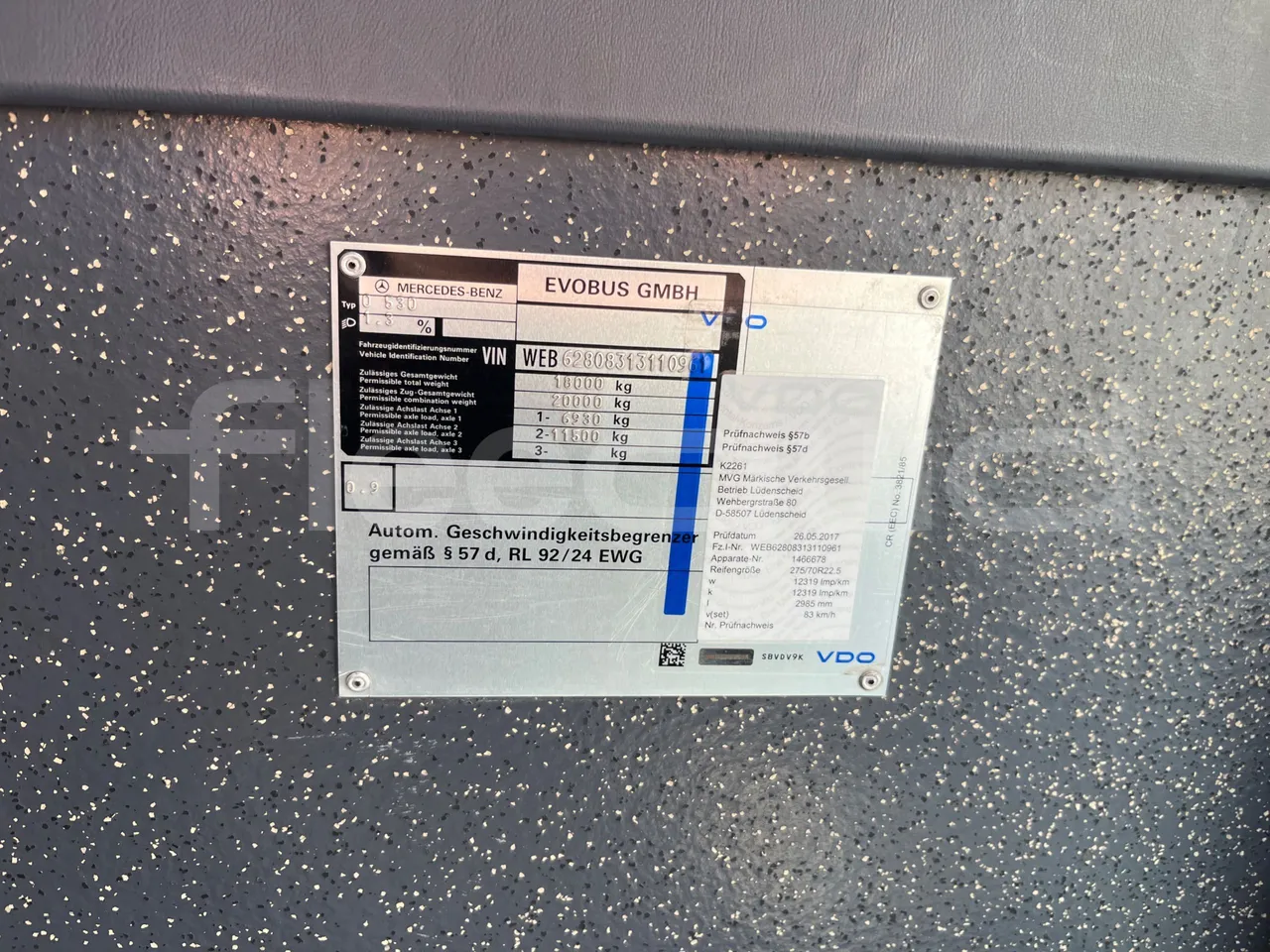 Mercedes-Benz Citaro O 530 - Euro3 - 205kW - 12mt - chassis VIN photo