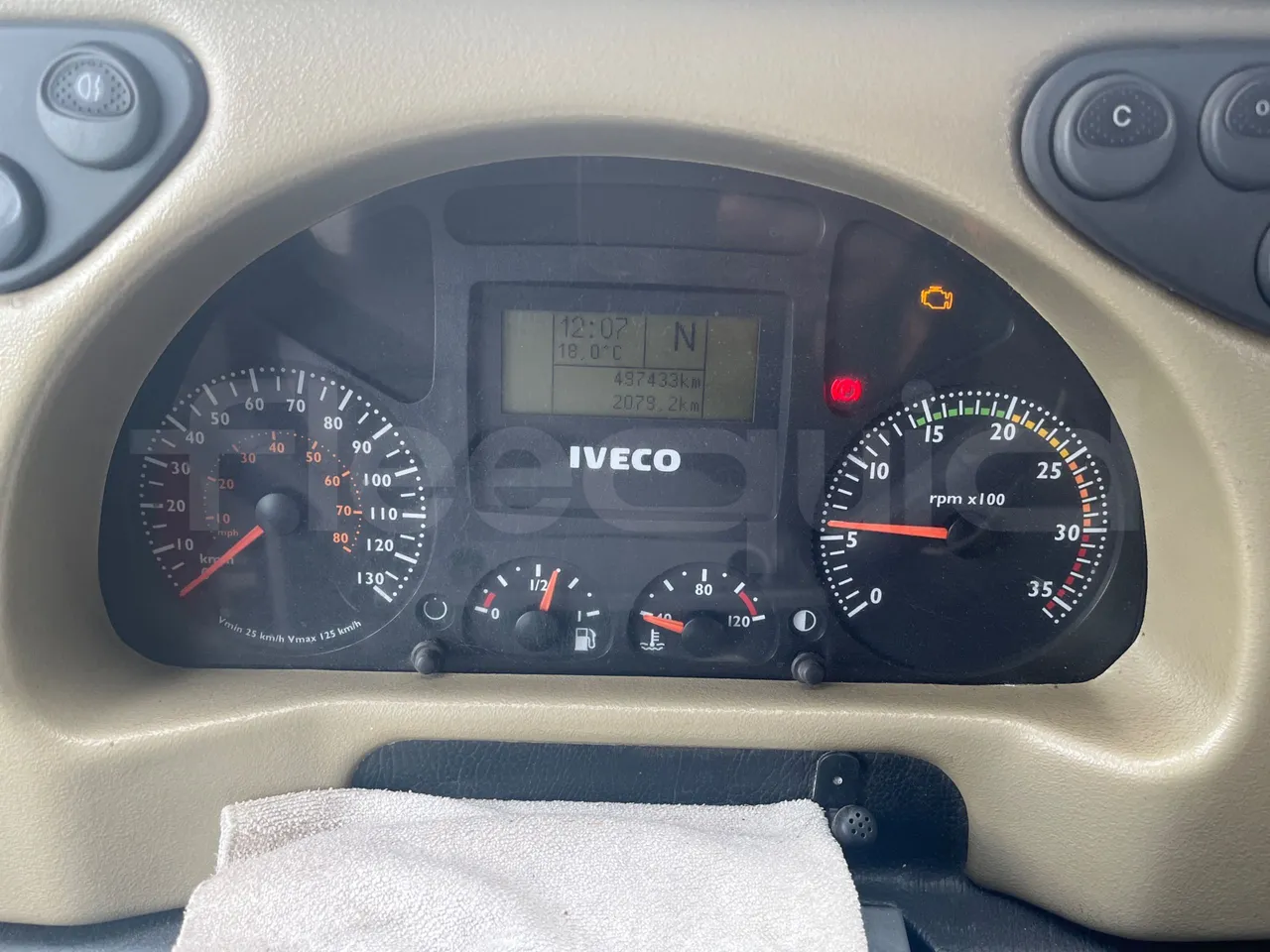 Irisbus Andecar VII 5 395EF4A - Euro4 -  220kW -10.200mt - dashboard lights on