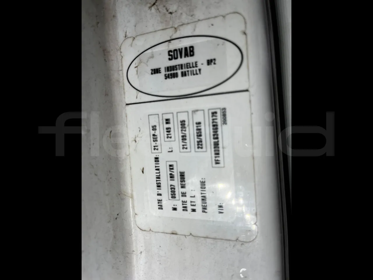 Renault Master NDDUL6/16 - EUR3 - 84kW - 5.899m - chassis VIN photo