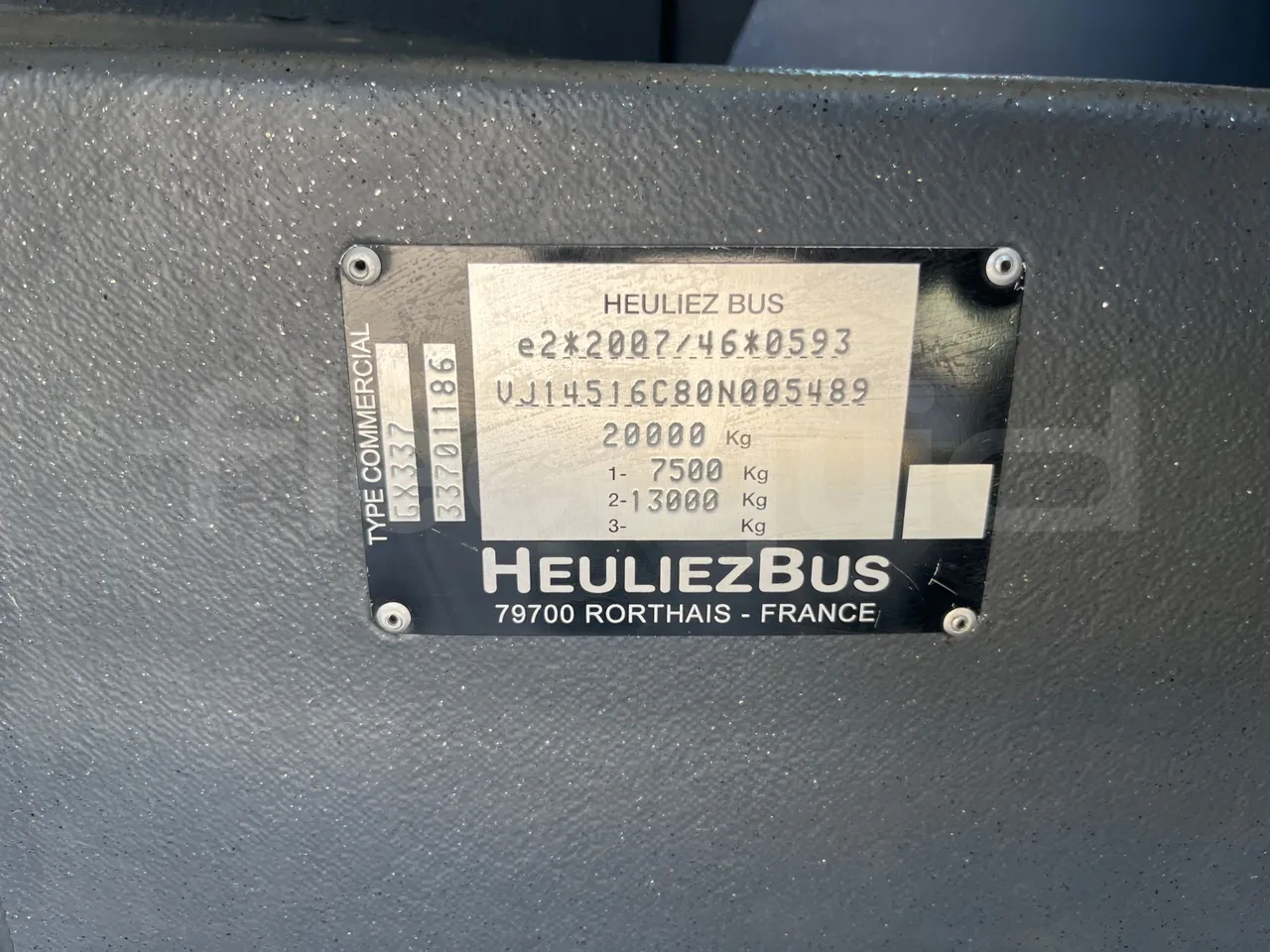 Heuliez GX 337 ELEC 6X26TN -EUR6 -121kW-12.06m - vehicle plate photo