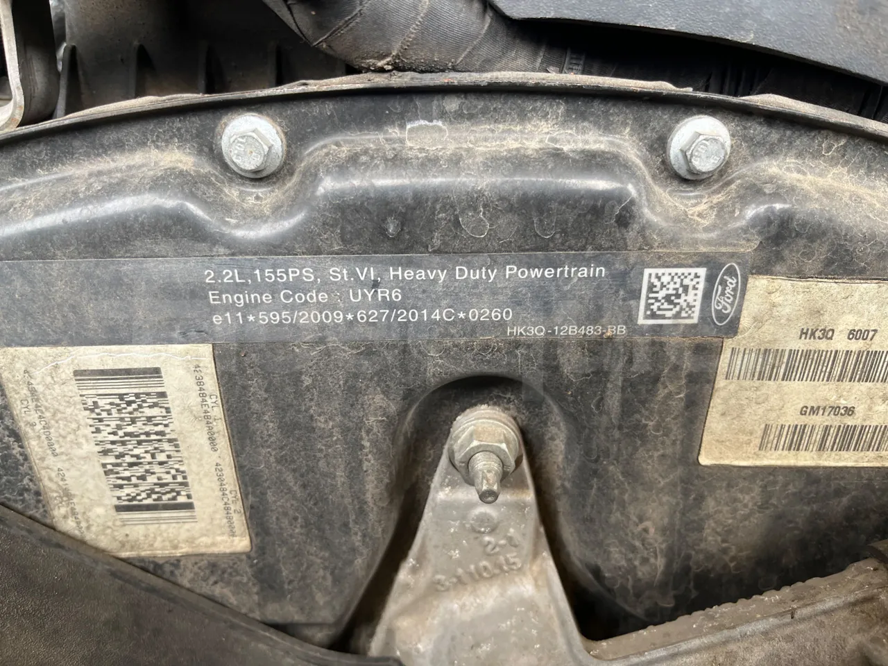 Ford Transit FBD -  Euro6 - 114kW - 6.704mt - engine plate photo