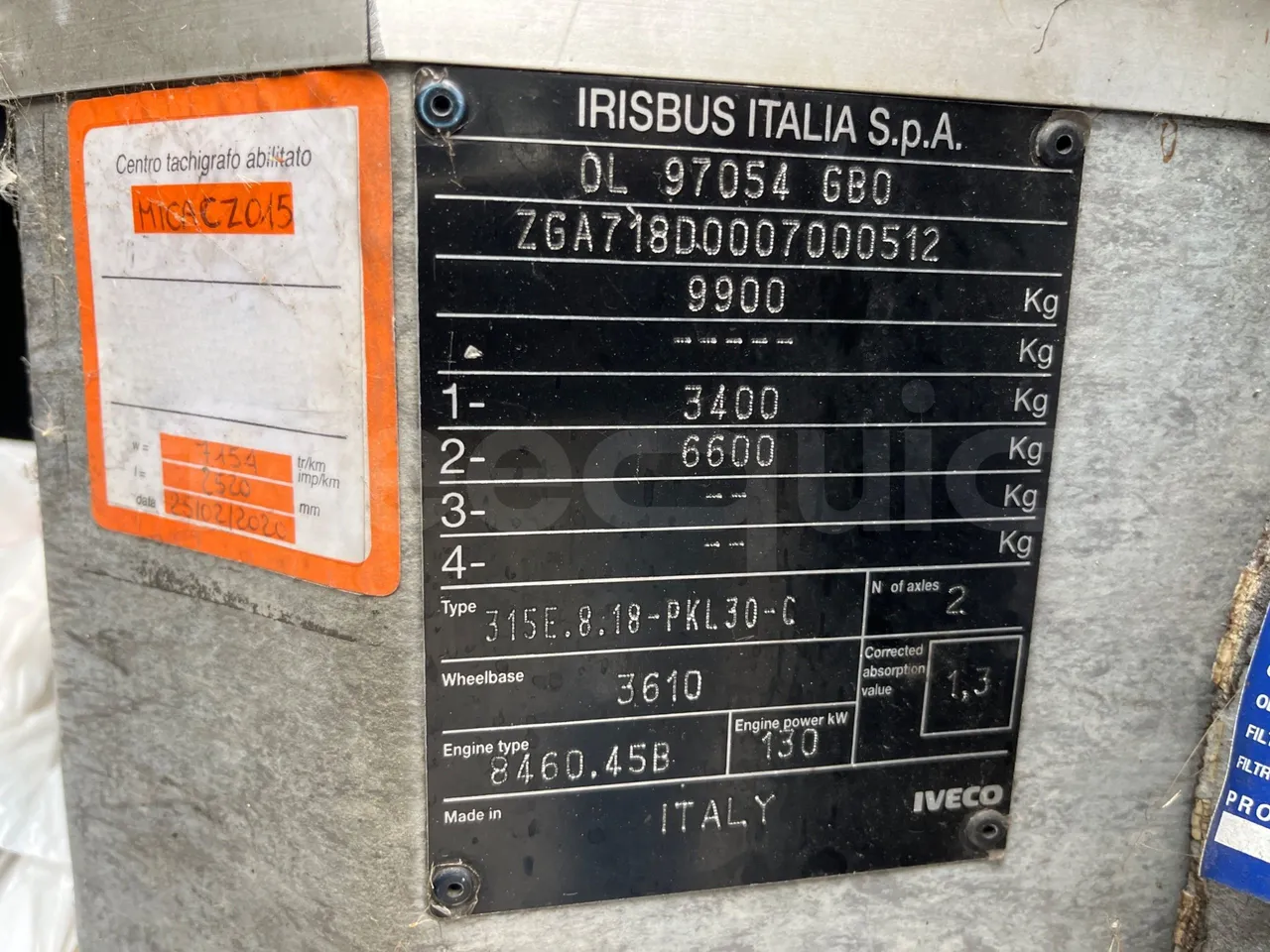 Iveco Orlandi Poker 315E -  EUR1 - 130kW - 7.580m - vehicle plate photo