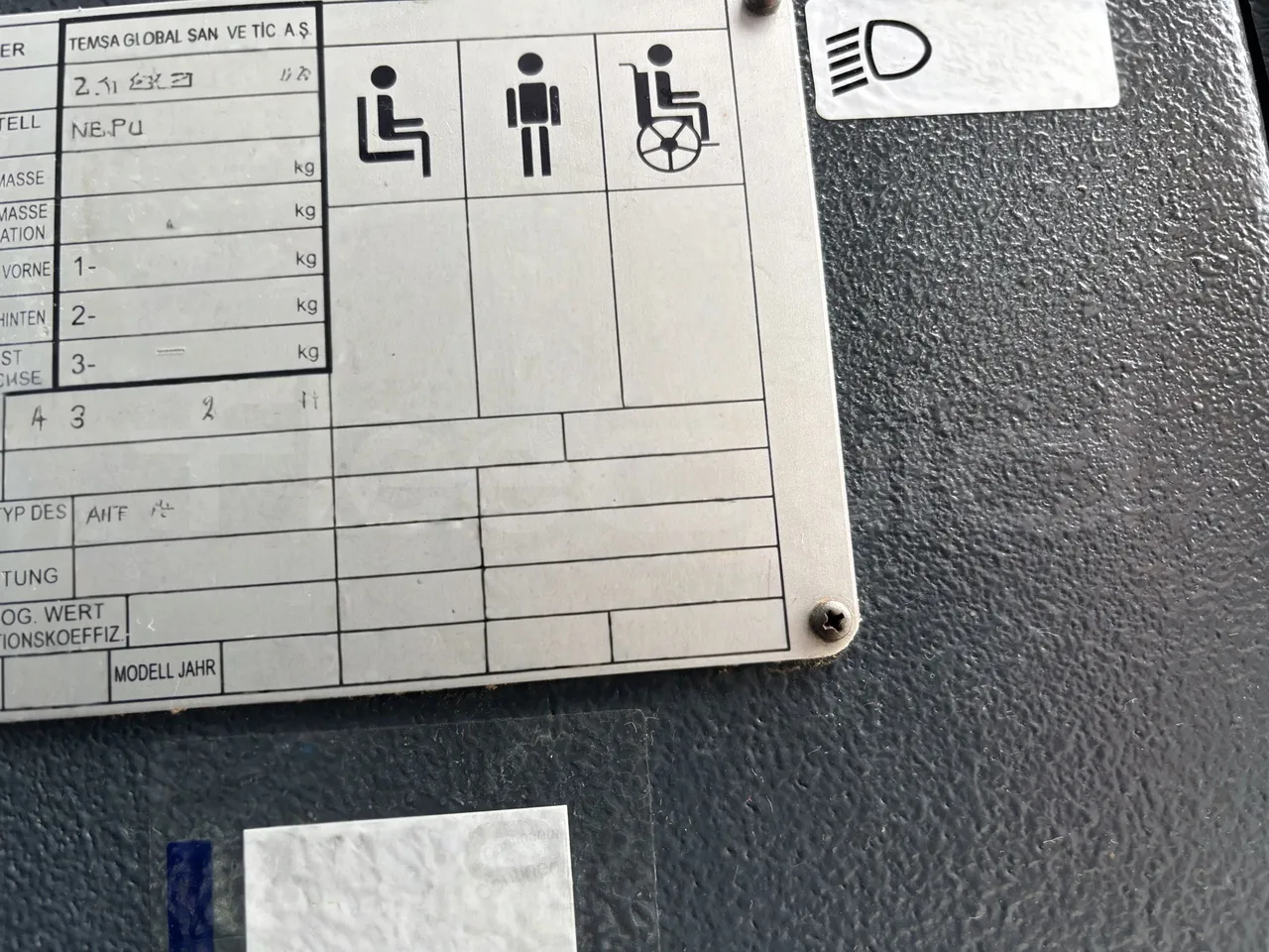 Temsa Safari - Seats Plate