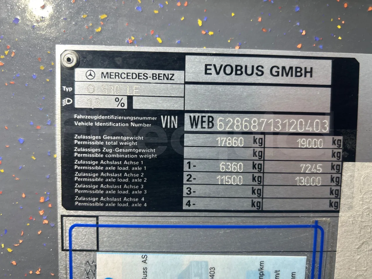 Mercedes-Benz Citaro O 530 LE - Euro5 - 220kW - 13.057mt - vehicle plate photo