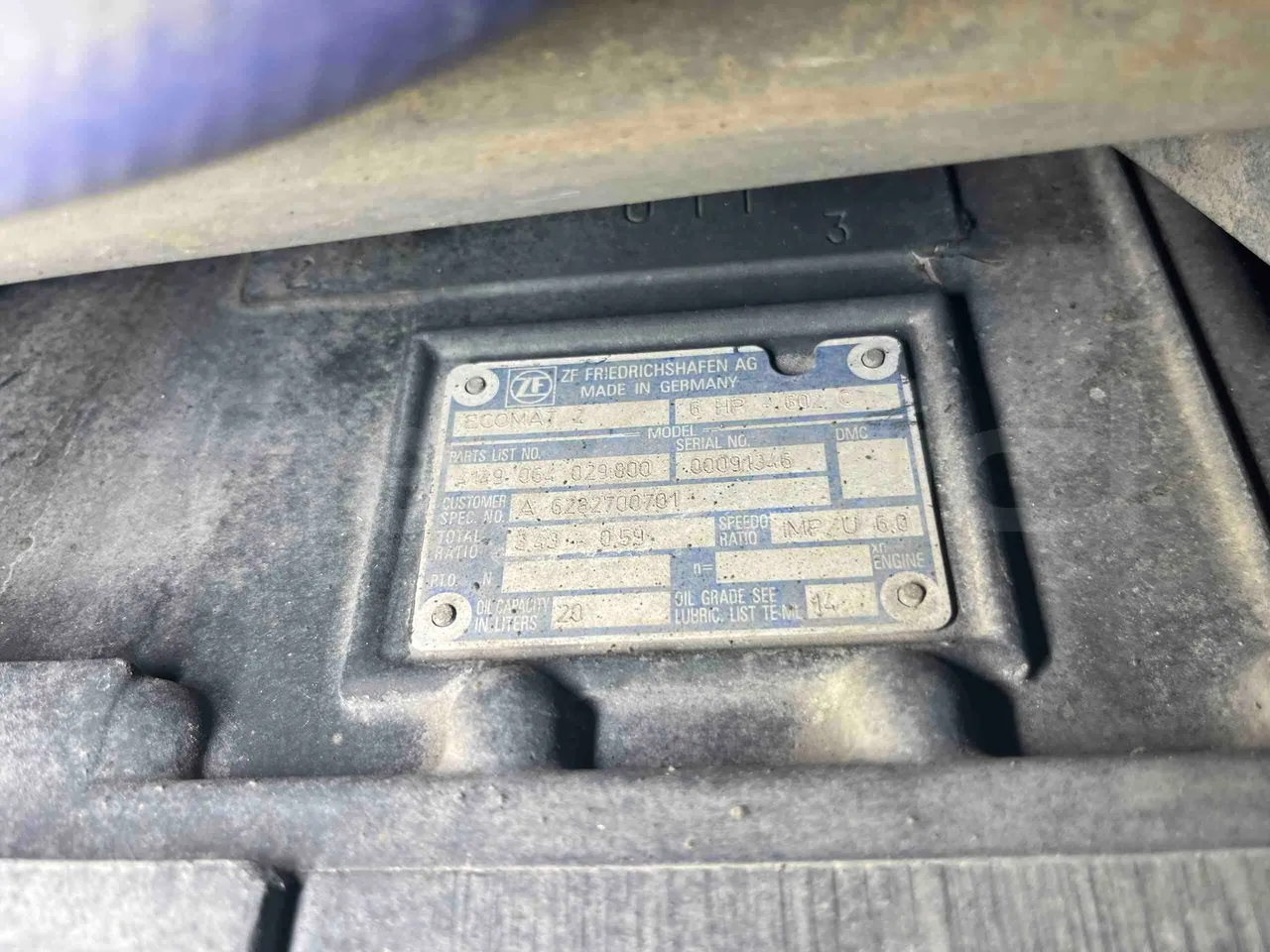 Mercedes-Benz Citaro G 0530 - Euro5 - 260kW - 17.940mt - gearbox plate photo