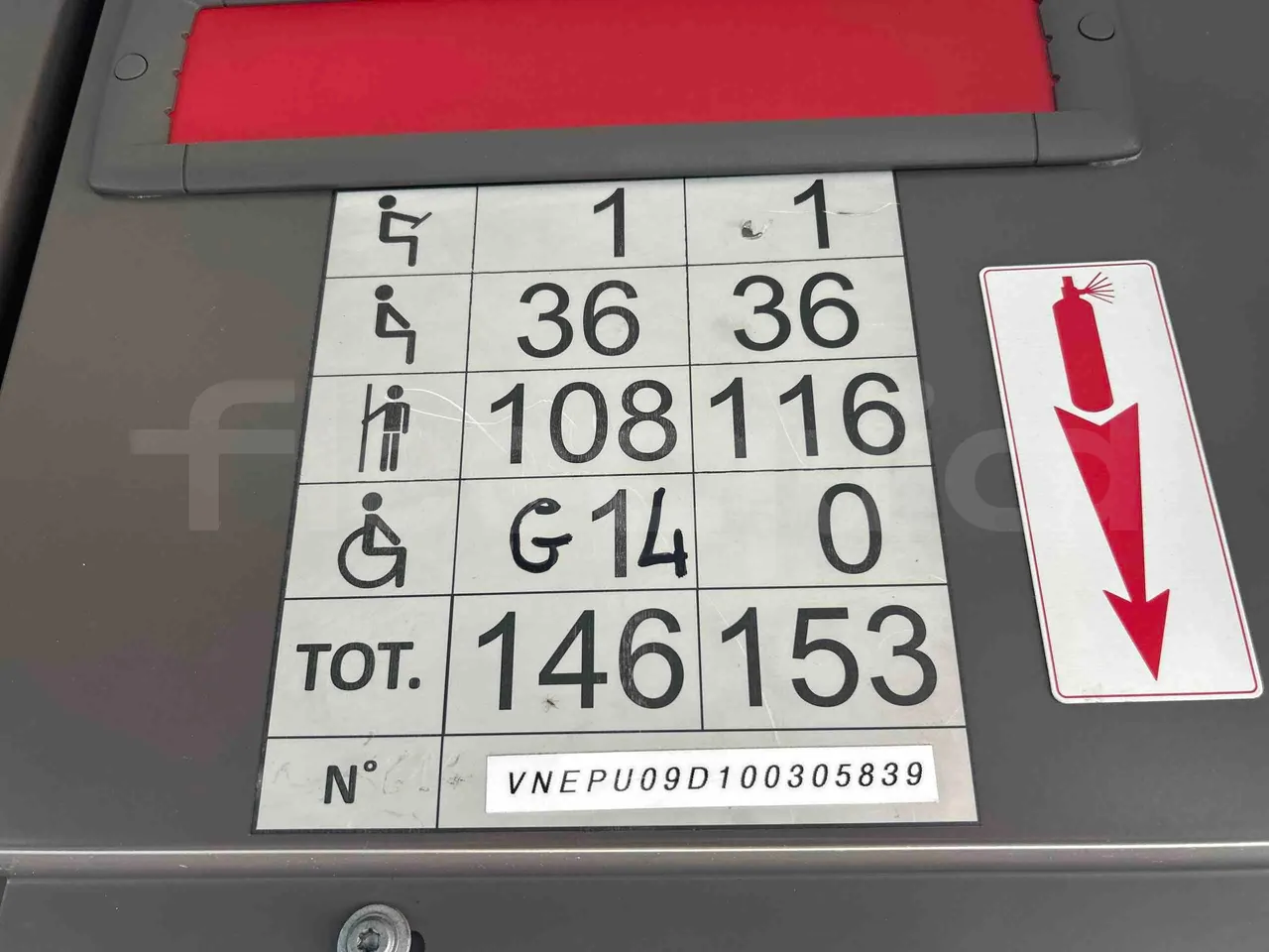 Iveco Citelis Euro5 - 280kW - 17.900mt - seat plate photo