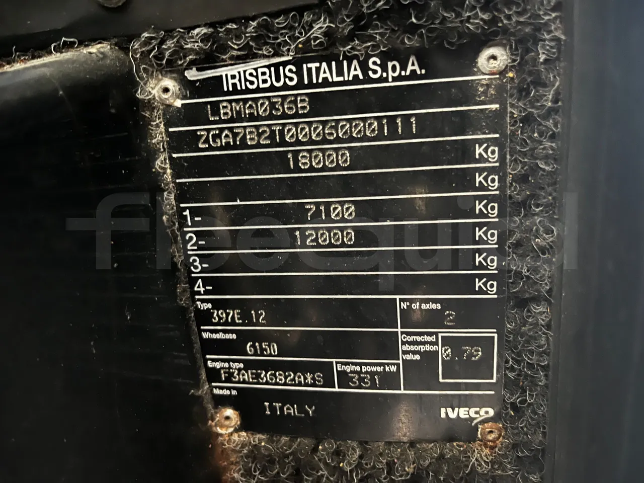 Iveco Domino - vehicle plate photo