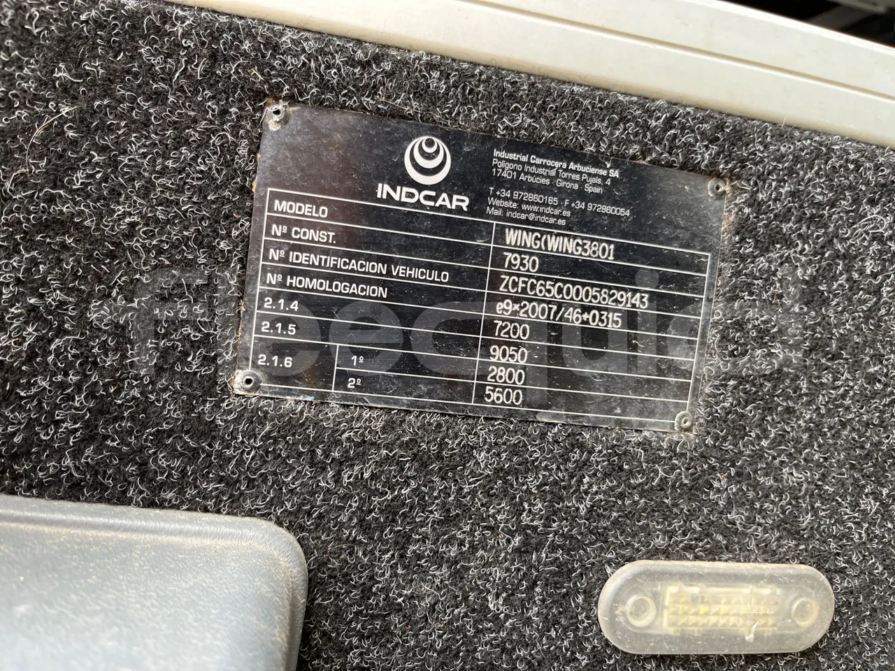 Iveco Daily 65C/E4 - EUR5 - 125kW - 7.714m Wing - vehicle plate photo