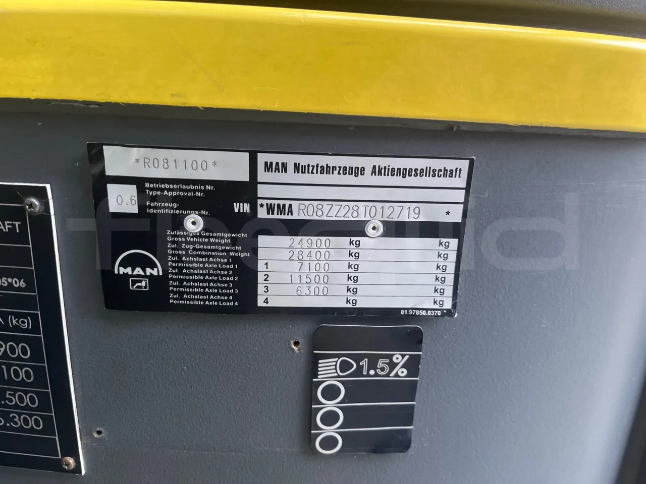 Man LIONS COACH L LIONS COACH L - Euro4 - 324kW - 13.800mt - vehicle plate photo