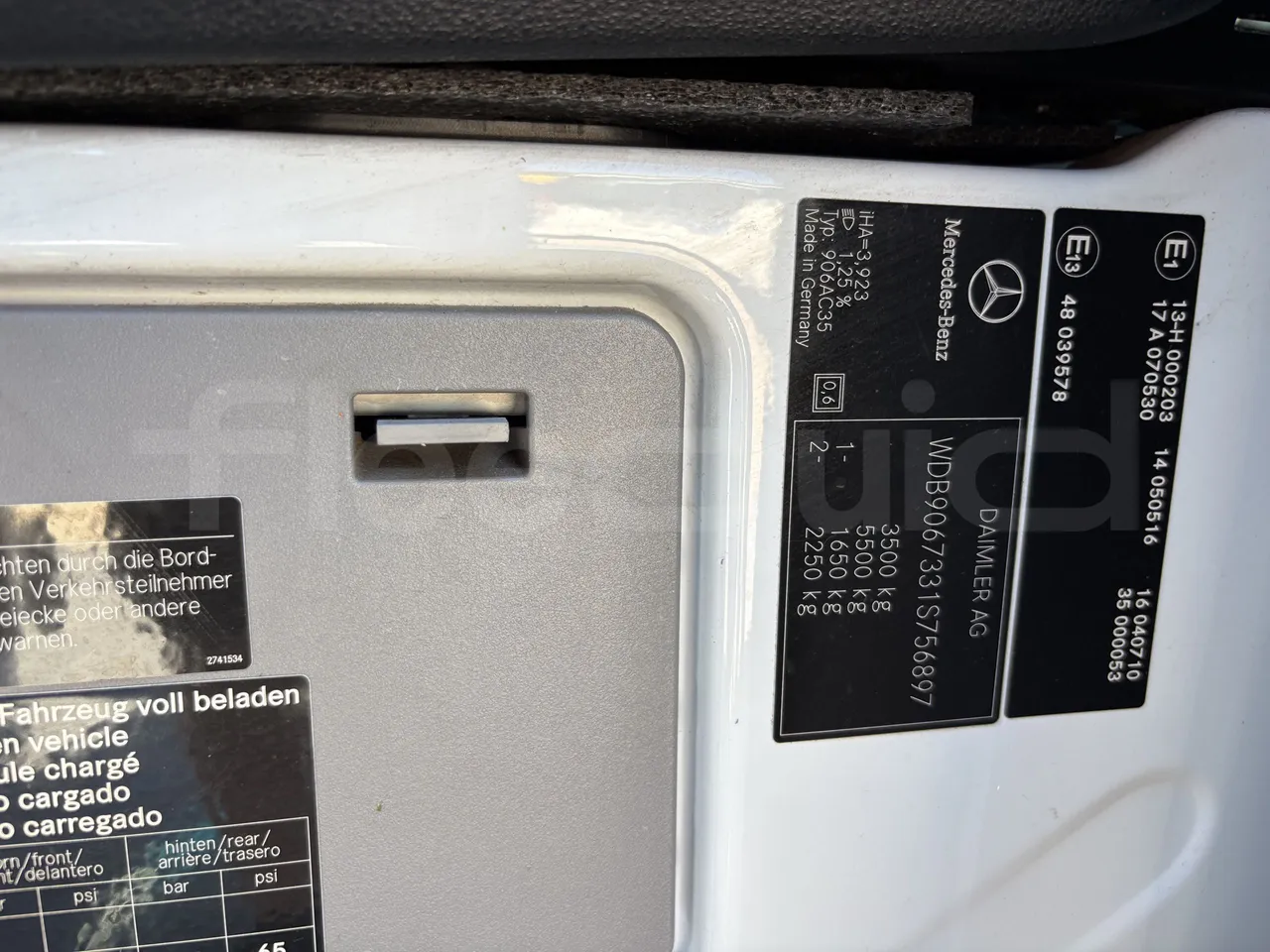 Mercedes-Benz Sprinter - Vehicle Plate