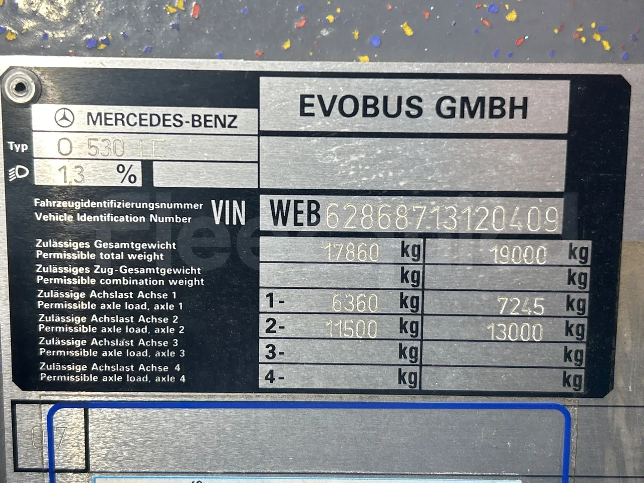 Mercedes-Benz Citaro O 530 LE - Euro5 - 220kW - 13.057mt - vehicle plate photo