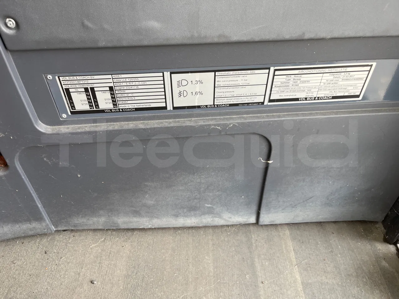 Vdl Citea LLE-120/255 405E1 - Euro6 - 182kW - 11.980mt - vehicle plate photo