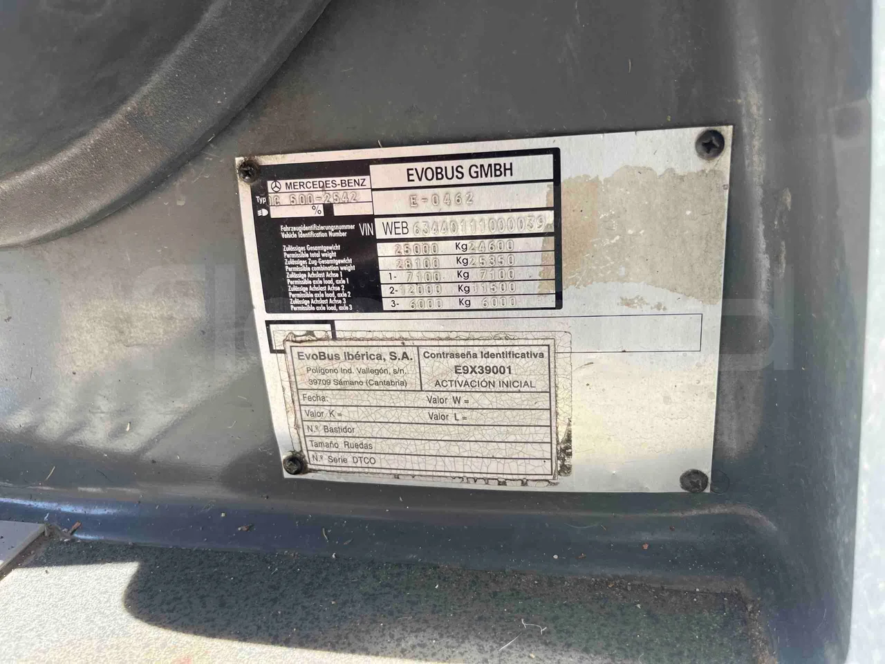 Irizar Mercedes Benz - vehicle plate photo