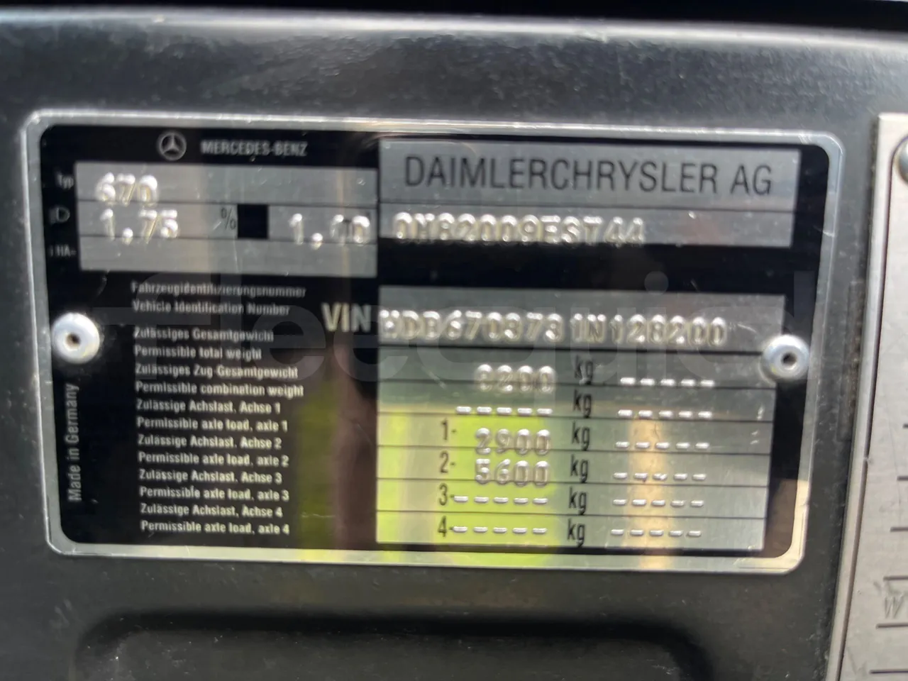 Mercedes-Benz MB 818 S SITCAR TR1 - Euro4 - 130kW - 7.640mt - vehicle plate photo