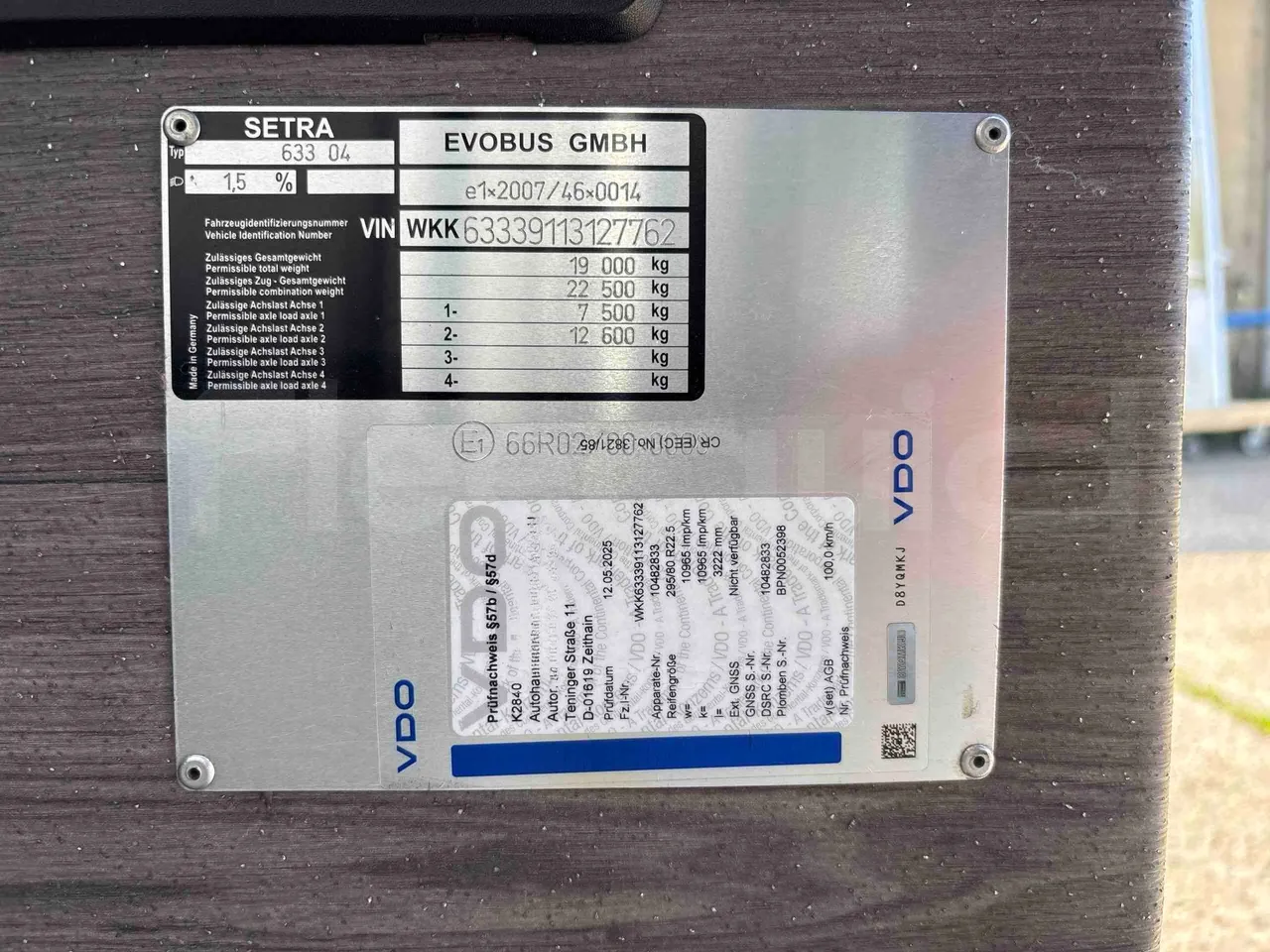 Setra S415 S415 - EUR6 - vehicle plate photo