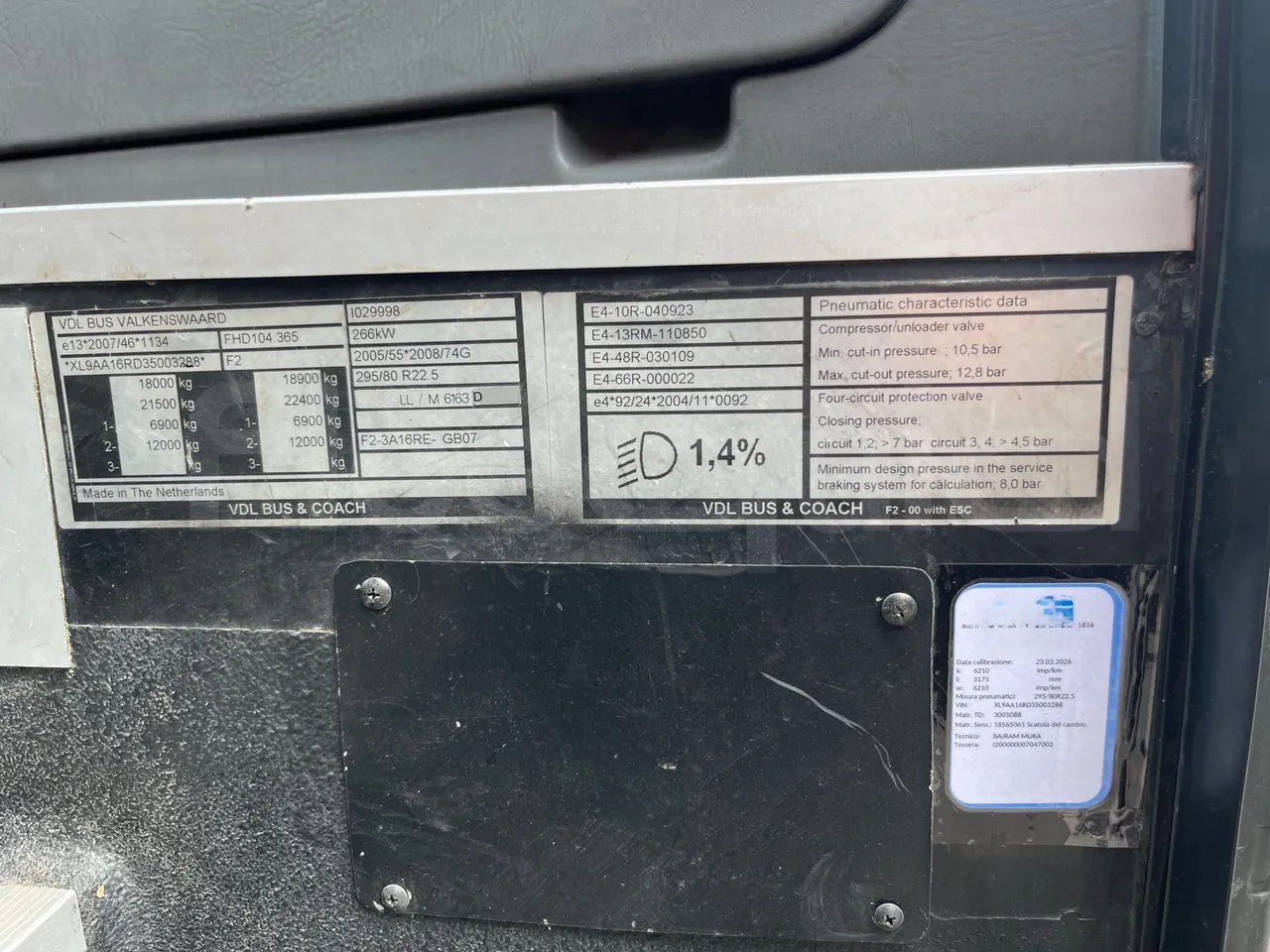 Bova B V Futura FHD FHD - Euro5 - 266kW -10.455mt - chassis VIN photo