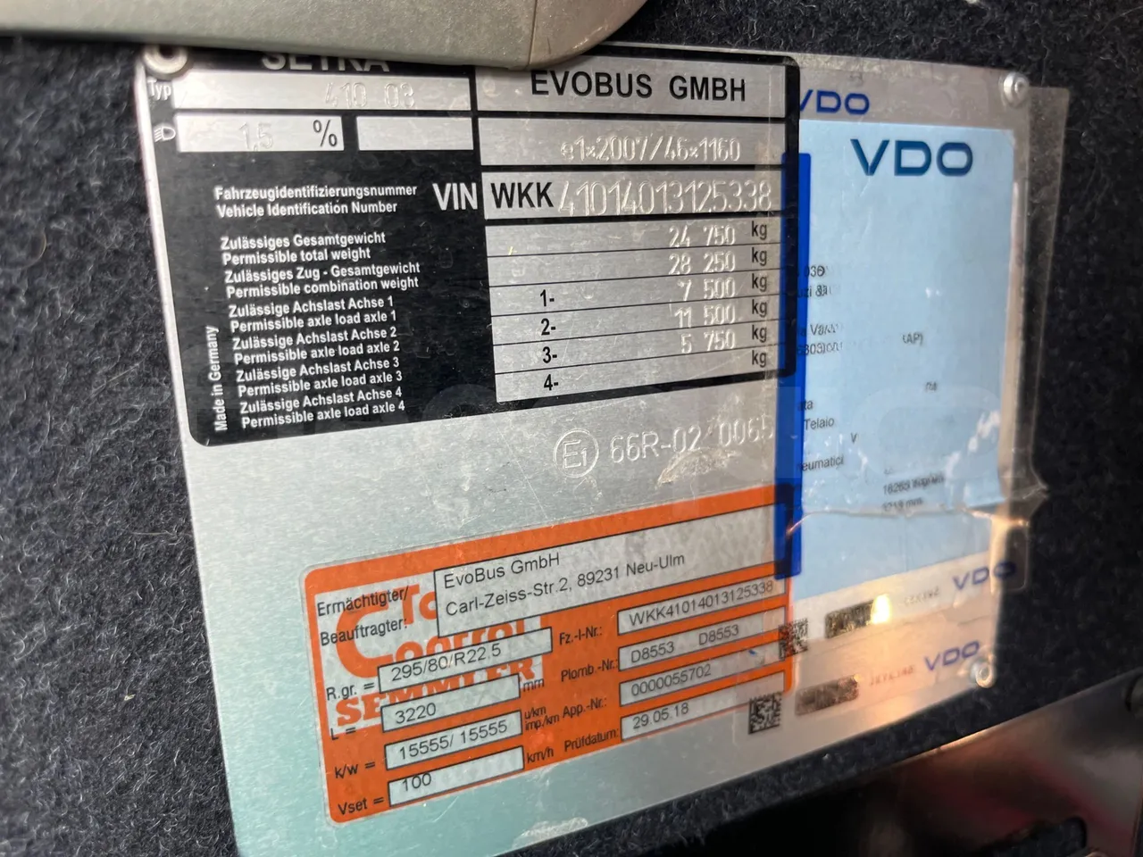 Setra S517 - vehicle plate photo