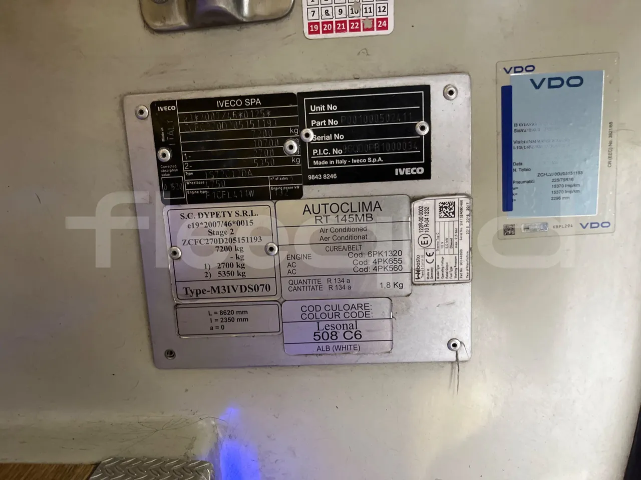 Iveco Daily DYPARRO - EUR6 - 312kW - 8.620m - chassis VIN photo