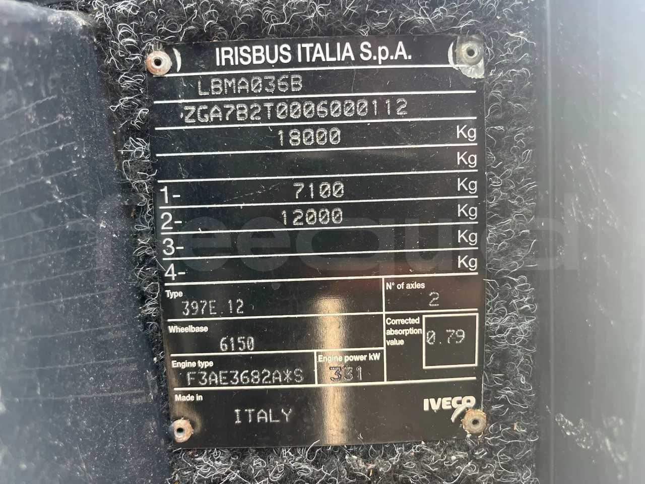 Iveco Domino - vehicle plate photo