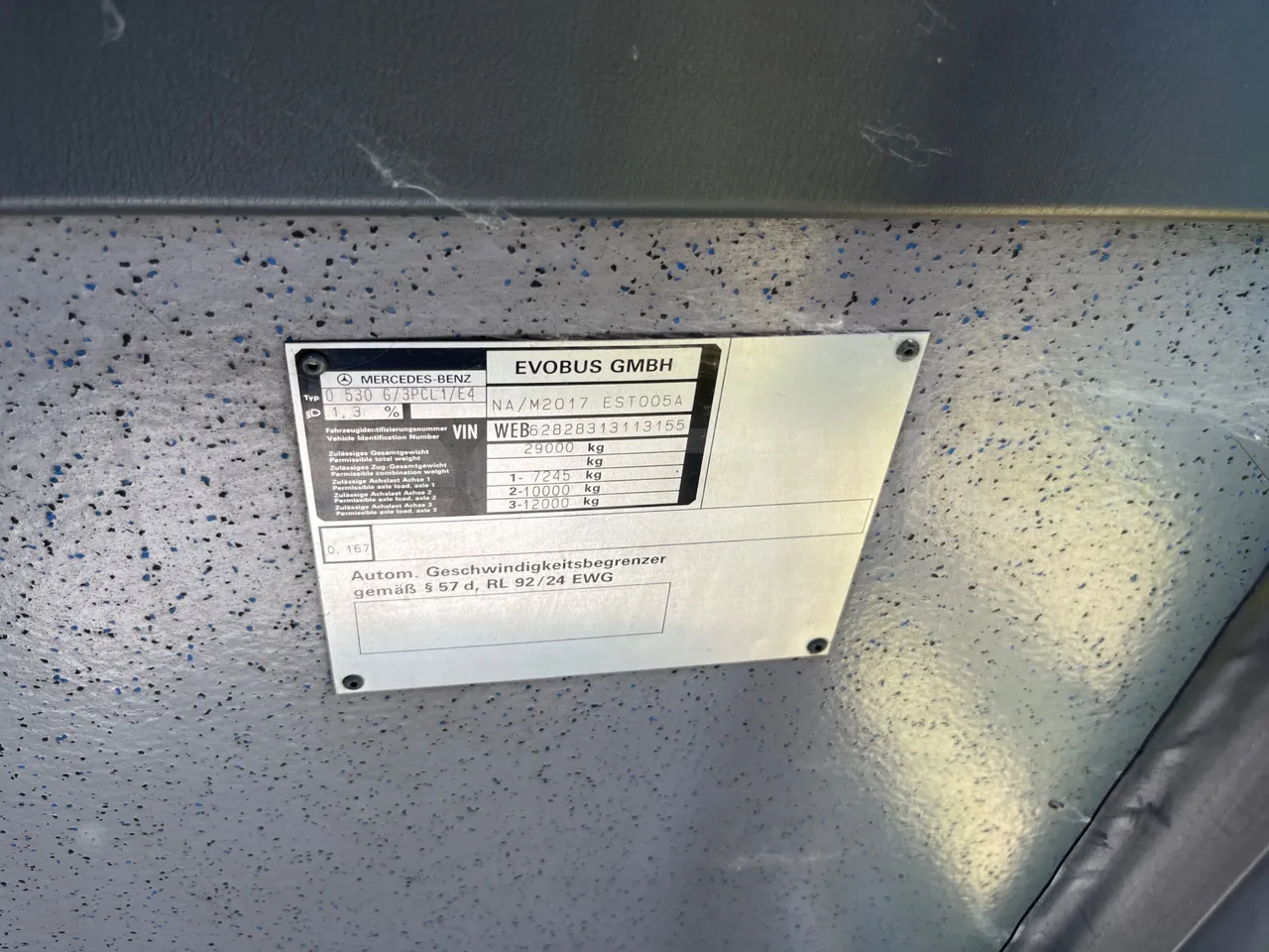 Mercedes-Benz Citaro G O530/Euro 4 - 260 Kw - 17,940 Mt - chassis VIN photo (mandatory for bus to scrap)