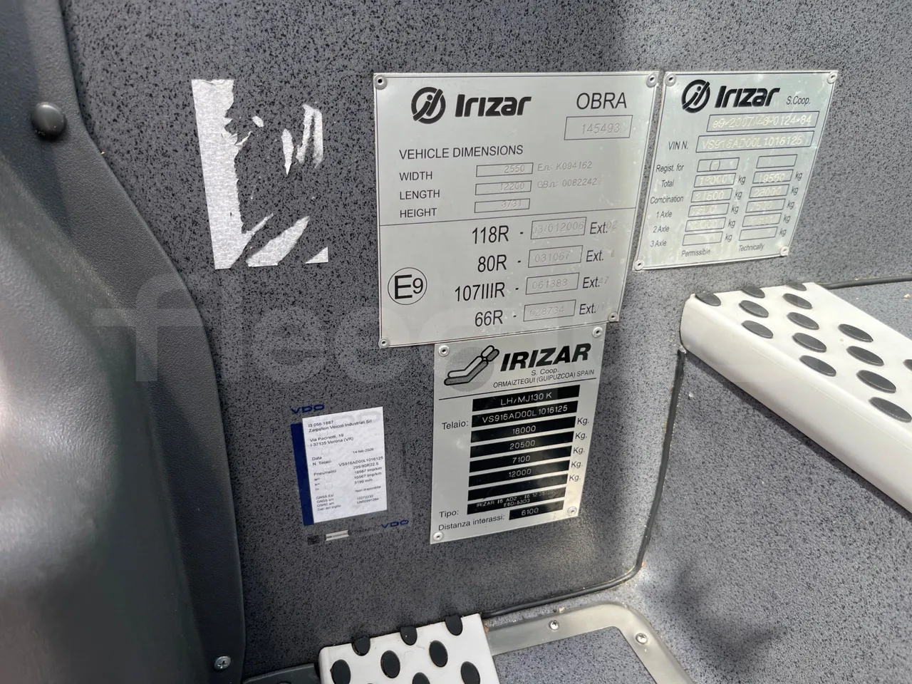 Irizar Daf - vehicle plate photo