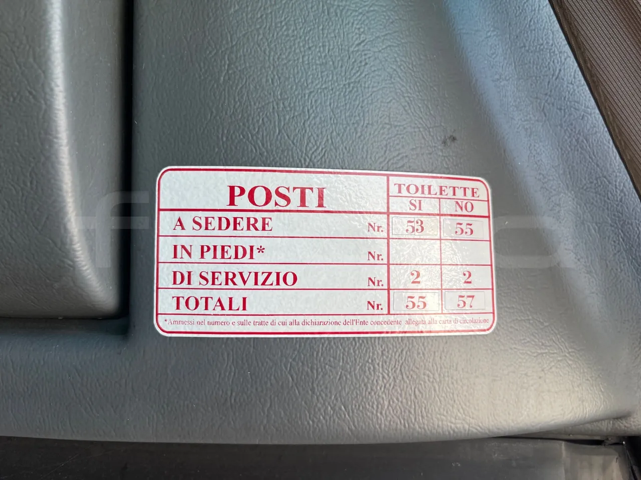 Volvo Barbi Genesis B12B - EUR3 - 309kW - 12.000m - seat plate photo