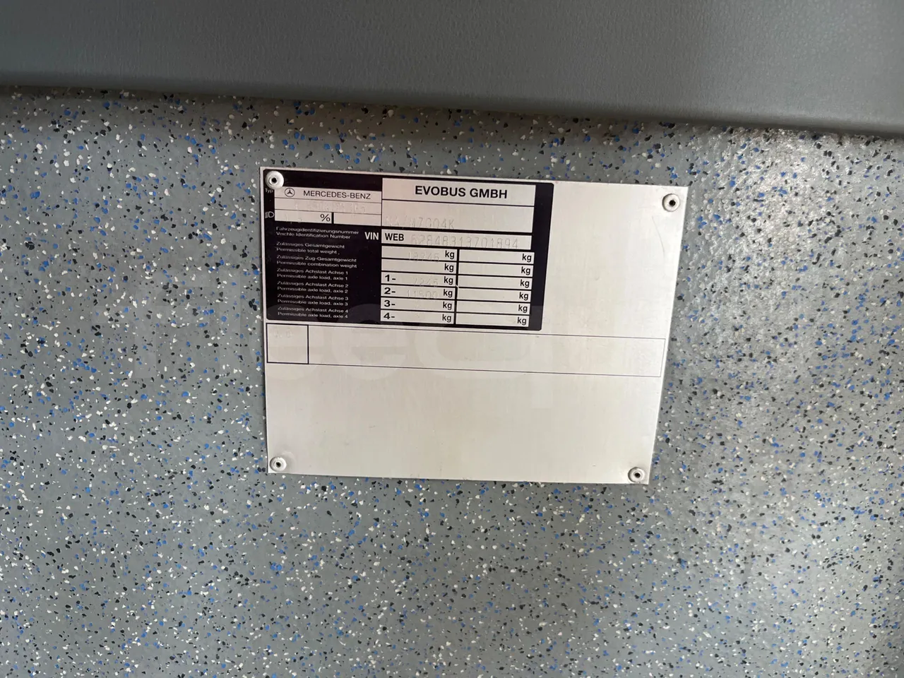 Mercedes-Benz Citaro Evobus MB0530/ Euro 5 - 210 Kw - 10,503 Mt - vehicle plate photo