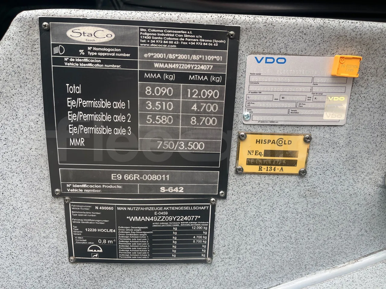 Man Dexon 12.240/ Euro4 -176Kw -7900 Mt - chassis VIN photo
