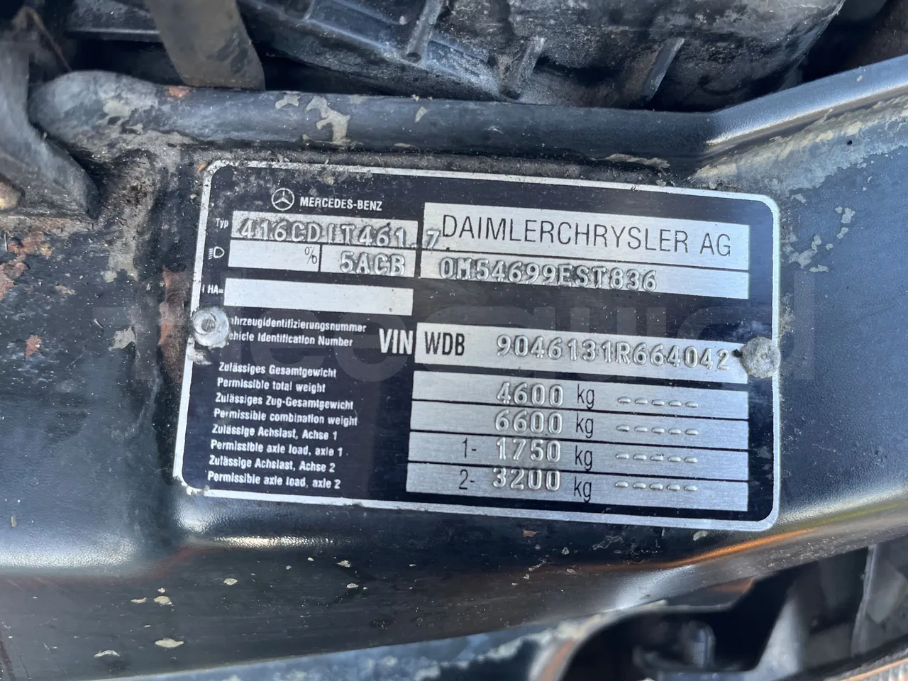 Mercedes-Benz Sprinter AGMB416CDIT46 - Euro3 - 115kW - 6.935mt - vehicle plate photo