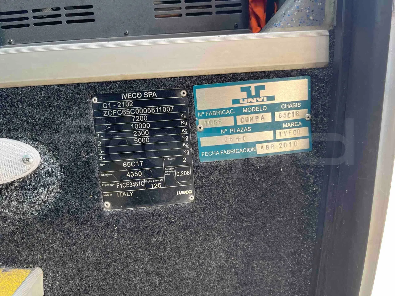 Iveco Unvi Compa - chassis VIN photo