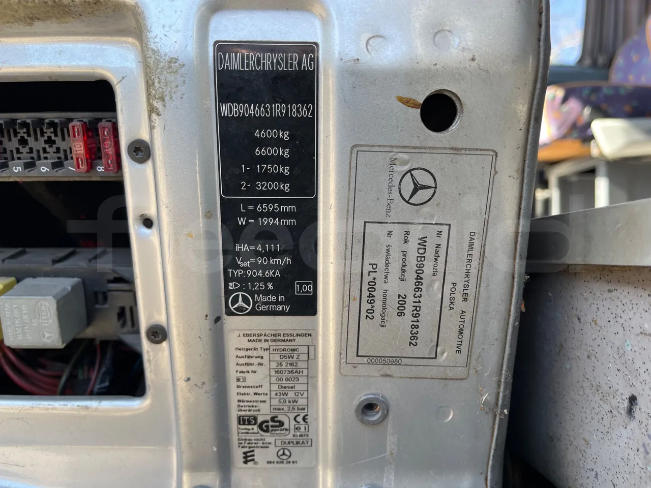 Mercedes-Benz Sprinter 416CDI - EUR4 - 115kW - 6.985m - vehicle plate photo