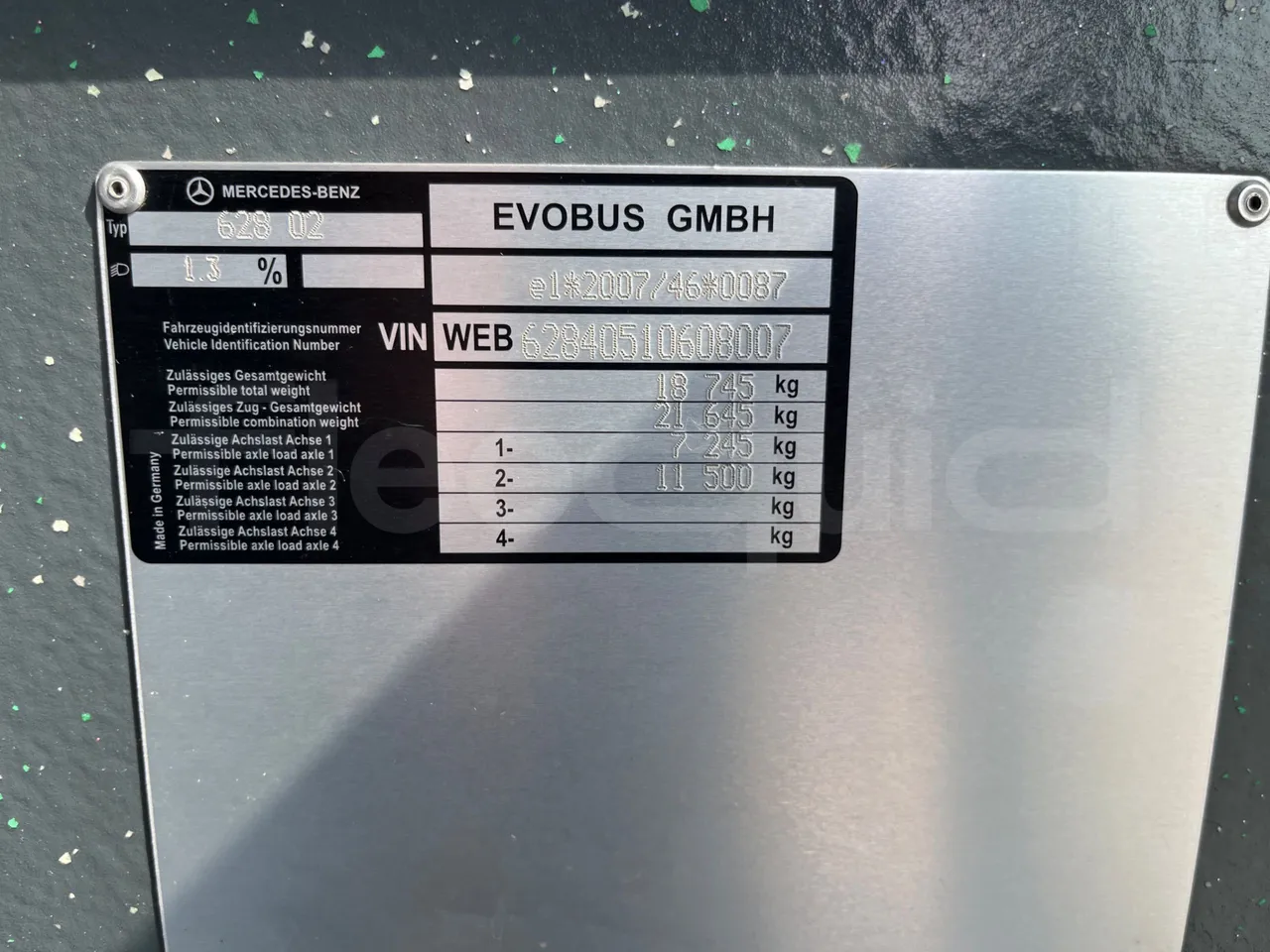 Mercedes-Benz Citaro K O530 - Euro 6 - 220 kW - 10833 mt - vehicle plate photo